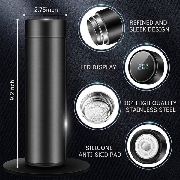 500 ml Steel Temperature Water Bottle (Only Black Colour)