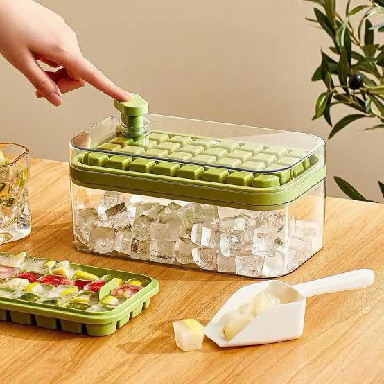 50Cubes Push Out Ice Cubes Box with Tray Box