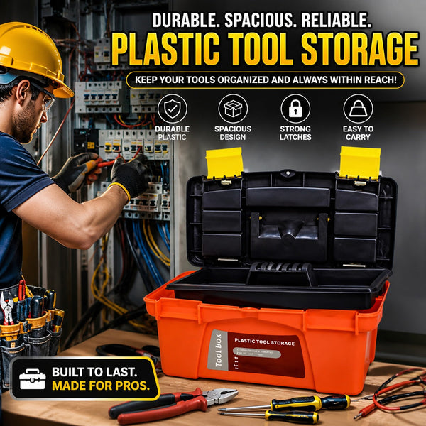 12.5 Inch Portable Household Maintenance Tool Box – Multifunctional Industrial Grade Hardware Storage Organizer for Electricians, Car Repair, DIY Tools – Durable Plastic Utility Case with Handle for Garage, Workshop & Home Use