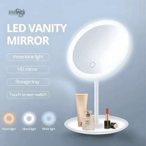 3 Modes Rechargeable LED Makeup Mirror with Stand