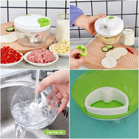 3-Blades Stainless Steel Manual Food Vegetable Chopper