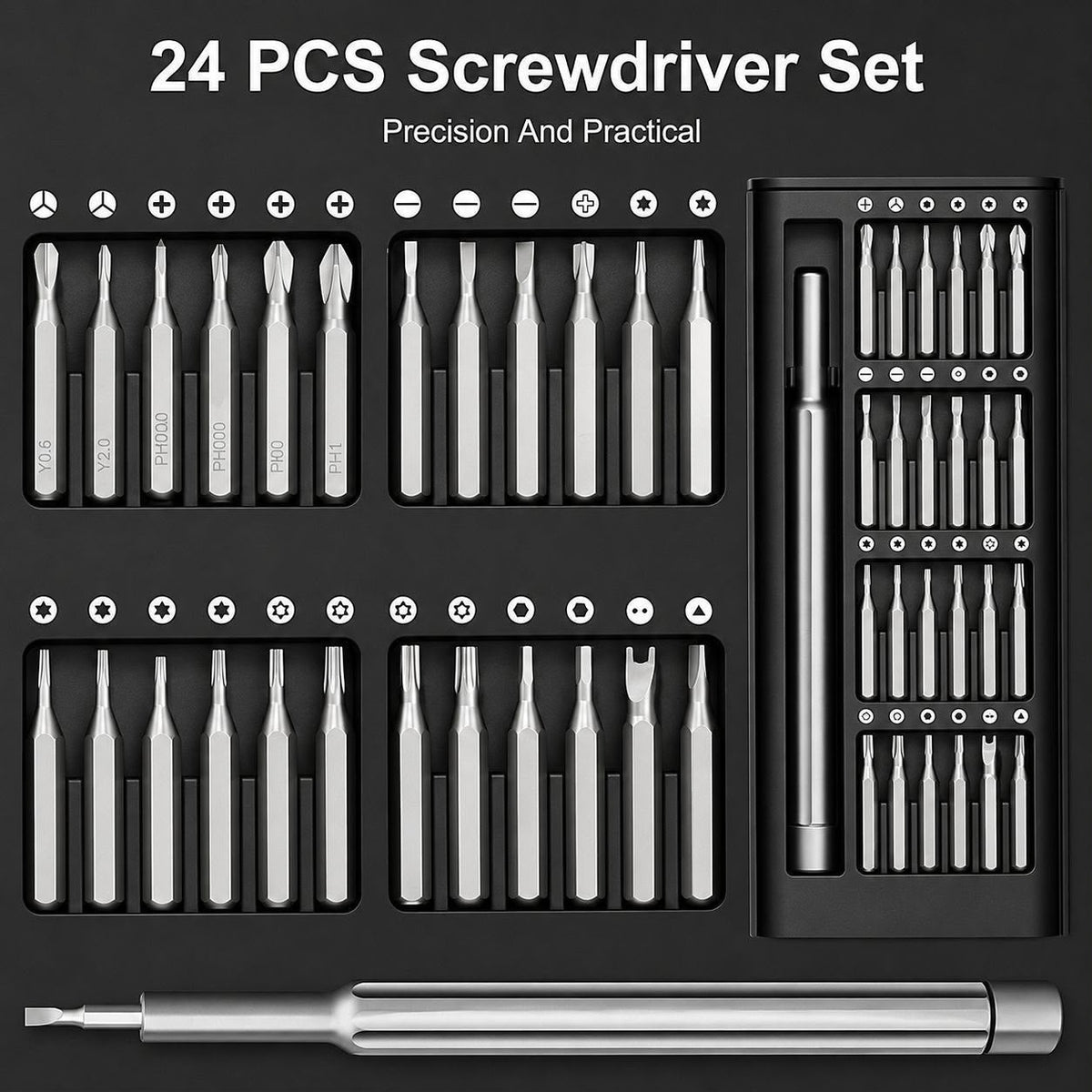 24-in-1 Portable ScrewDriver set with Box Packing