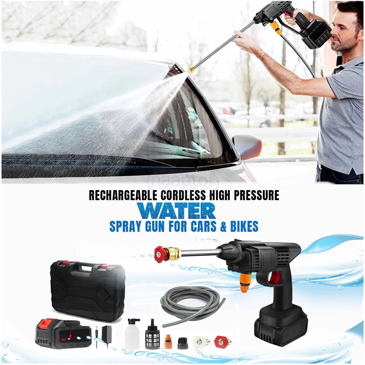 Restock - Multipurpose Rechargeable Water Pressure Gun with Box Packing