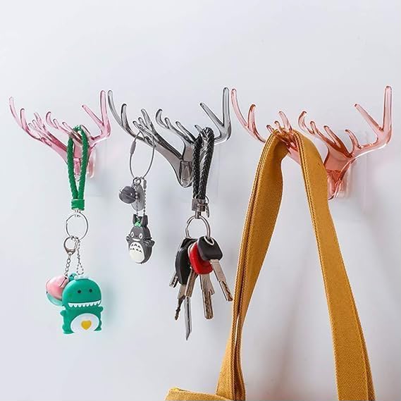 New Antler Deer Head Horn Shape Self Adhesive Wall Hook