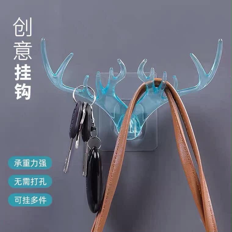 New Antler Deer Head Horn Shape Self Adhesive Wall Hook