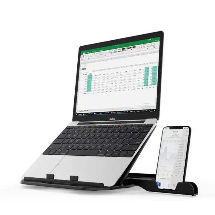 360° Rotating Foldable Laptop Stand with Mobile Holder - Genzzes