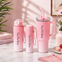 Pack of 3pcs Multicolour Tumbler Bottle set with Shopper Packing (Mix/Random colour)
