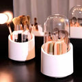 360 Degree Rotation Cosmetic Brush Holder with Transparent Top