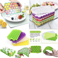 Honey Comb IceCubes Silicone Tray with Silicone LID Cover