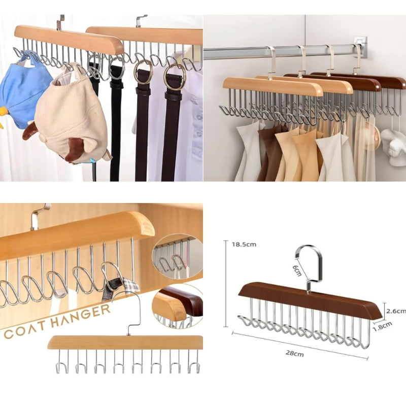 8 Hook Wooden Hanger