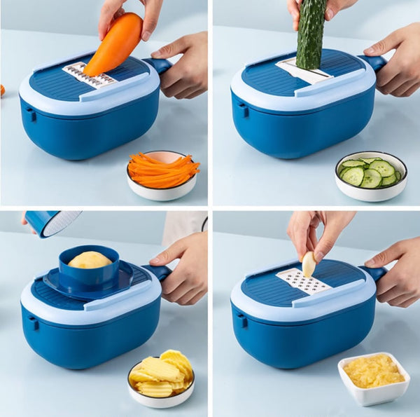 🔥 New 10in1 Mandoline Slicer Chopper with Happy Drainage Basket (Mix/Random colour)