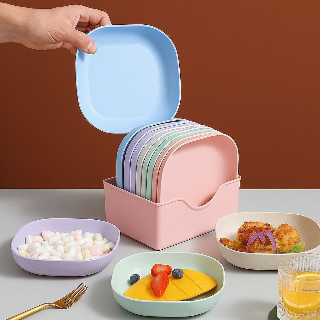 10pcs Plates Set With Holder