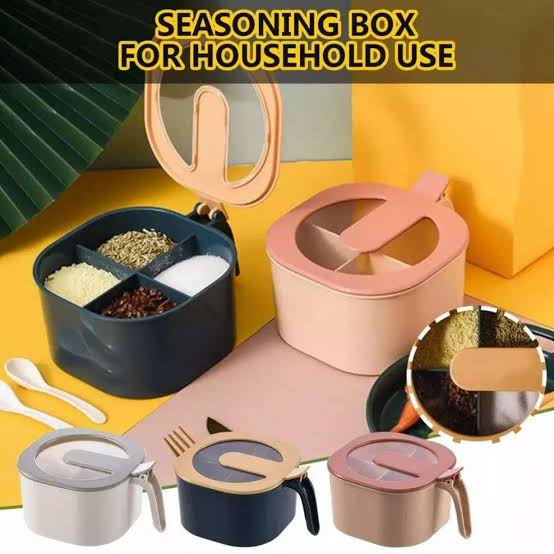 4-in-1 Seasoning Rack & Spice Container Set with Spoons