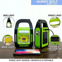 Rechargeable Solar and USB Charging Multifunction Work Light with 3 Light Sources and Builtin PowerBank