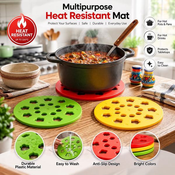 Plastic Round Heat Resistant Kitchen Mat