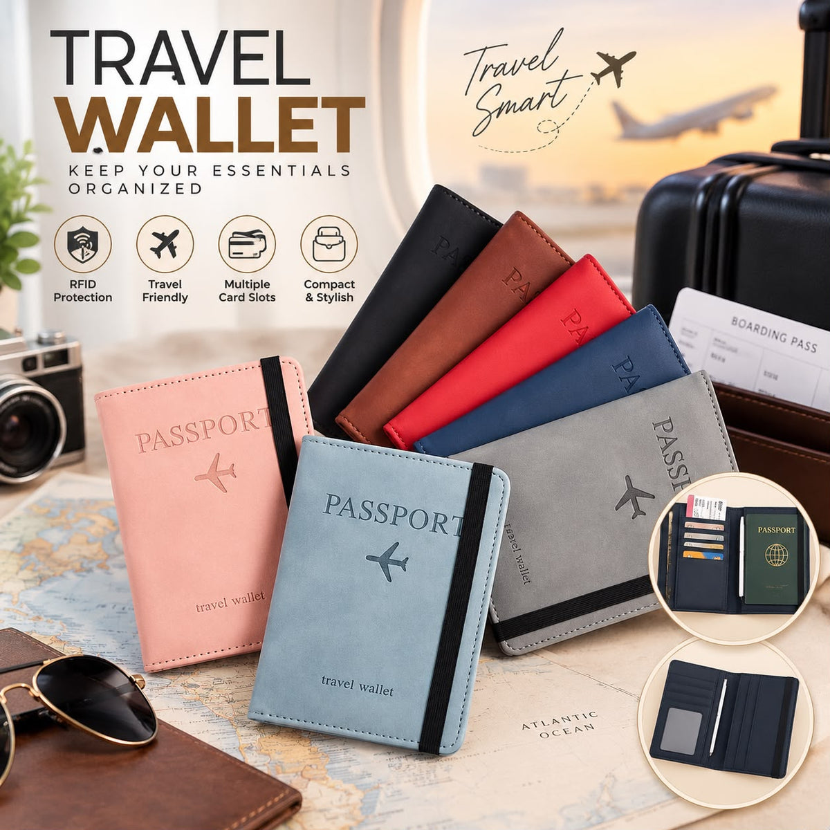 Portable Passport Travel Wallet
