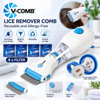 Electric V-Comb Anti Lice Device with 4 Filters