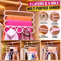 3 Layer and 5 Holes Multipurpose Scarf Plastic Hanger