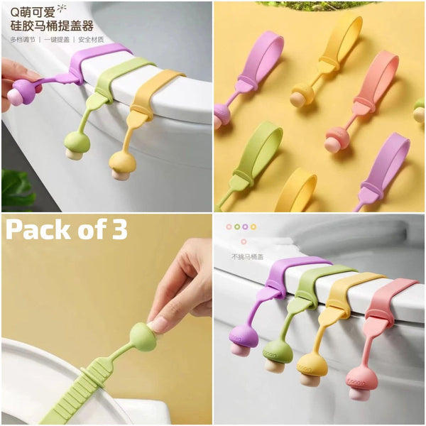 Pack of 3 Toilet Lifter Creative Holding Silicone Lids