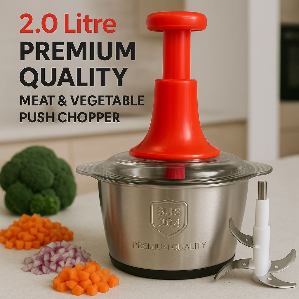 2Liter Stainless Steel Push Chopper