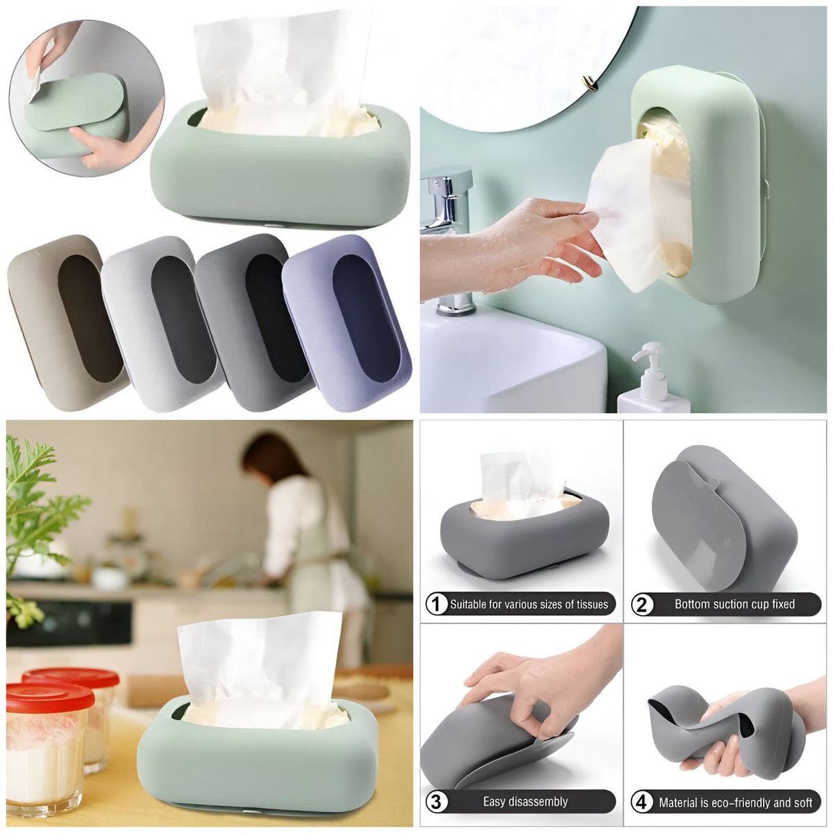 Silicone Suction Tissue Box Holder