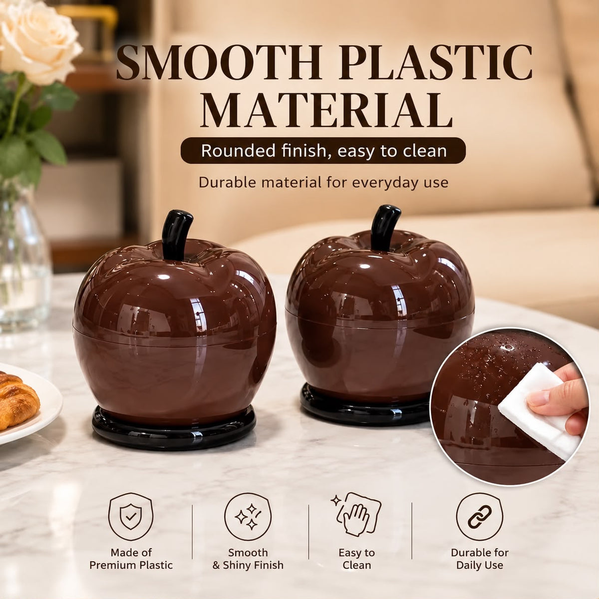 Multipurpose Apple Shape Toothpick/Cotton Buds Holder