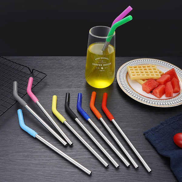 Stainless Steel Tumbler Straw with Silicone Sipper