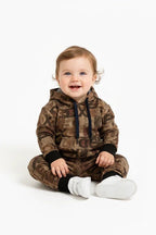 Abstract Brown Patchwork Kids Winter Tracksuit - Genzzes
