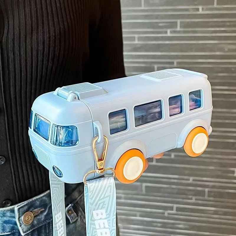 Car Design Kids Water Bottle with Strap