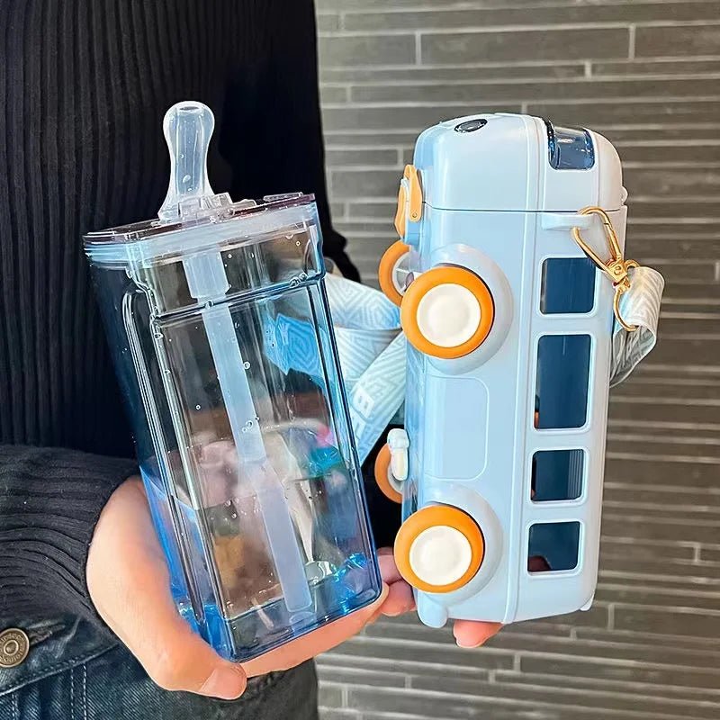 Car Design Kids Water Bottle with Strap - Genzzes