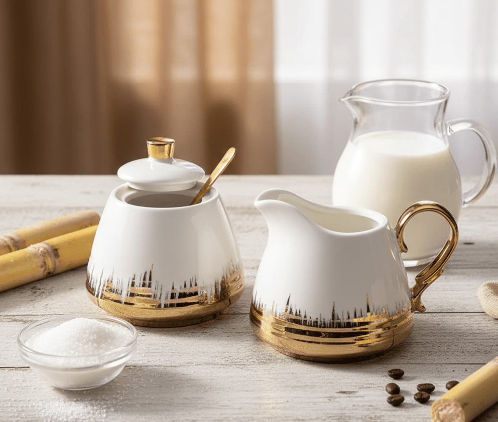 Ceramic Sugar & Milk Pot Set - Genzzes