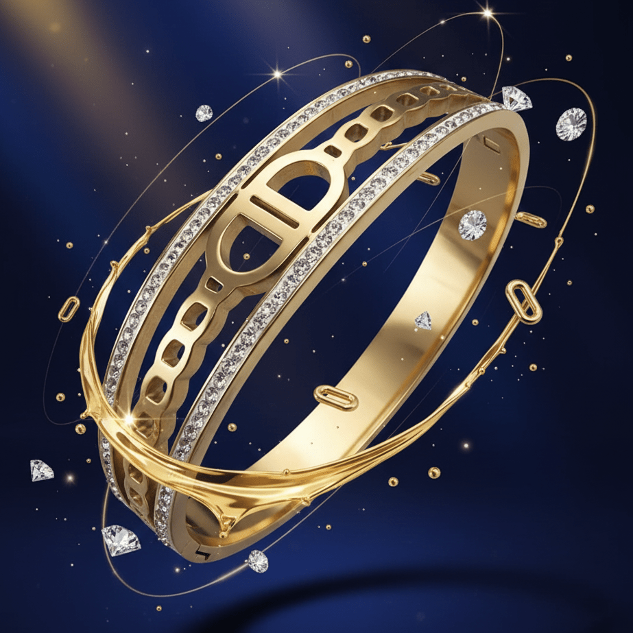 Crystal D-Link Bangle - Genzzes