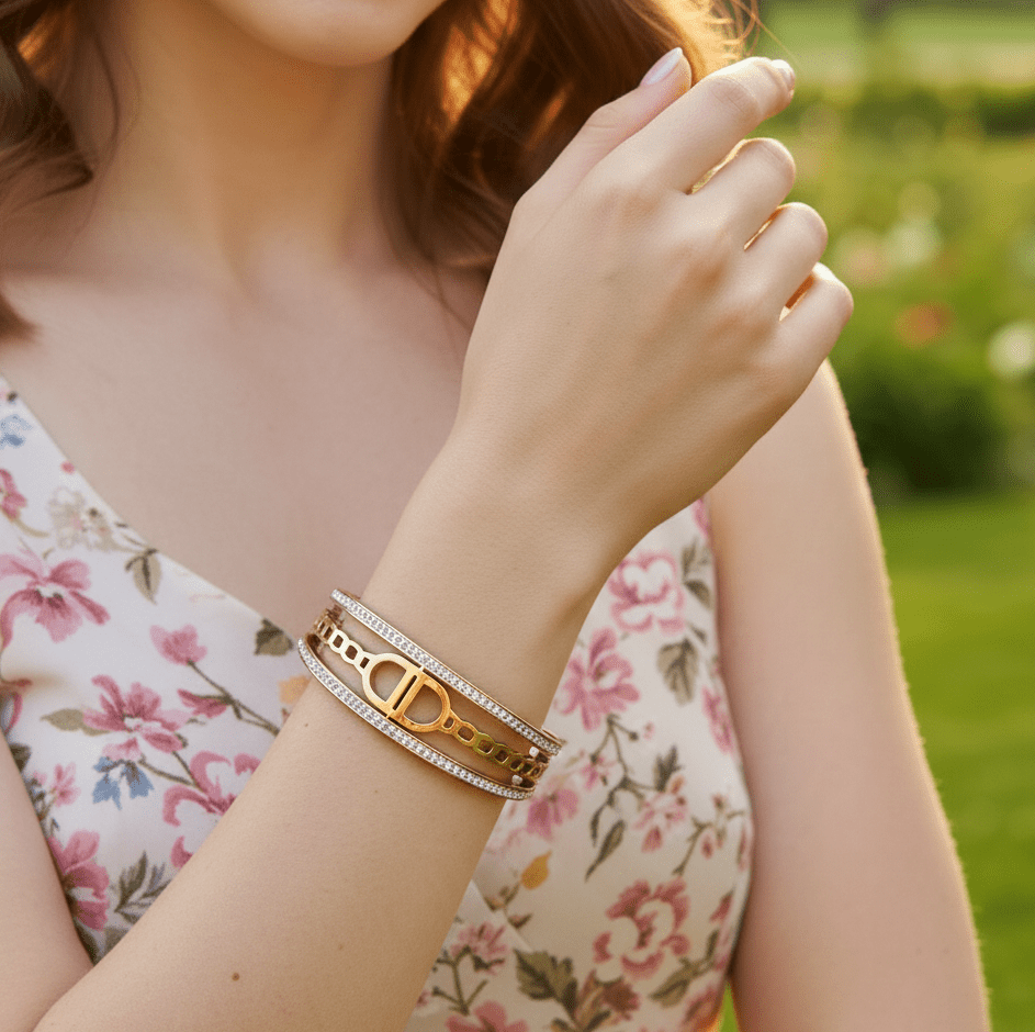 Crystal D-Link Bangle - Genzzes