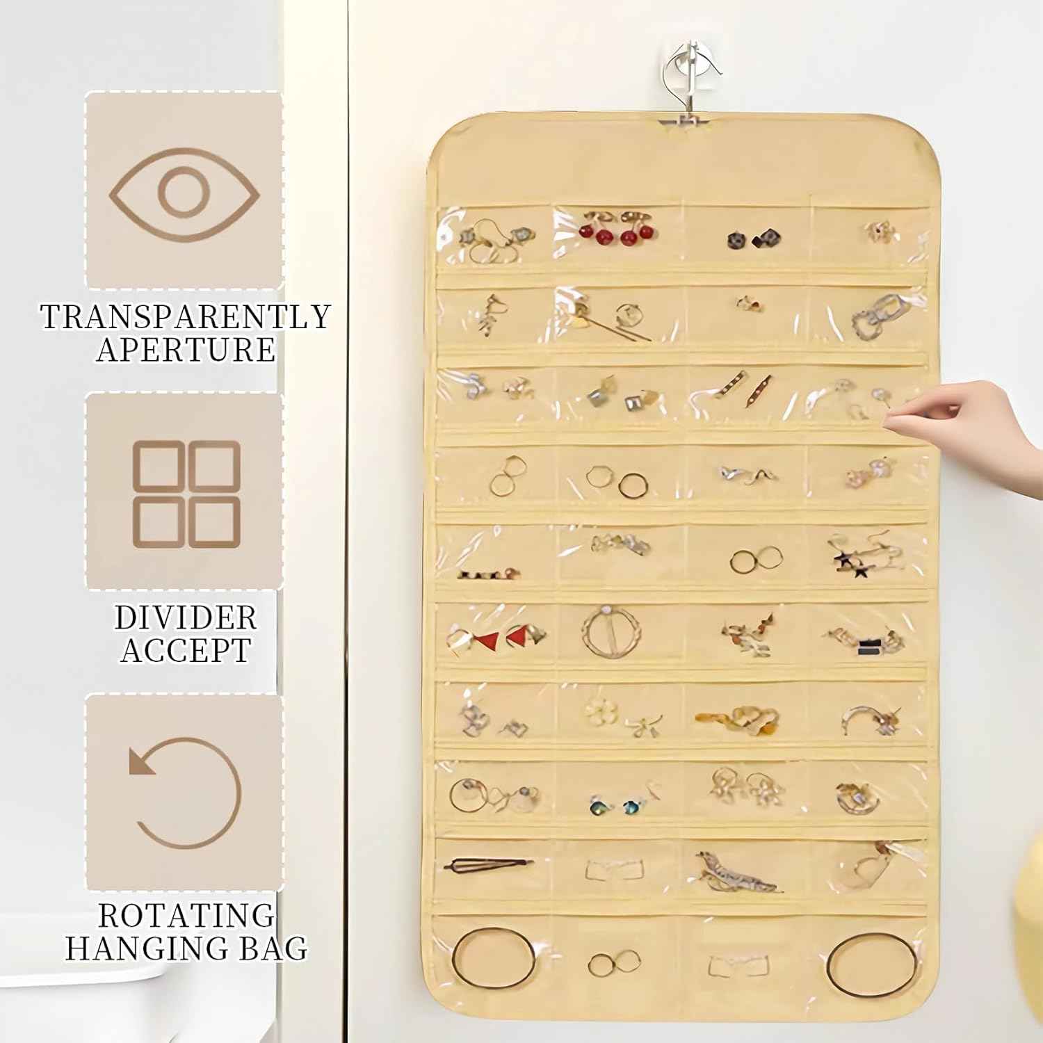 Double-Sided Hanging Jewelry Organizer