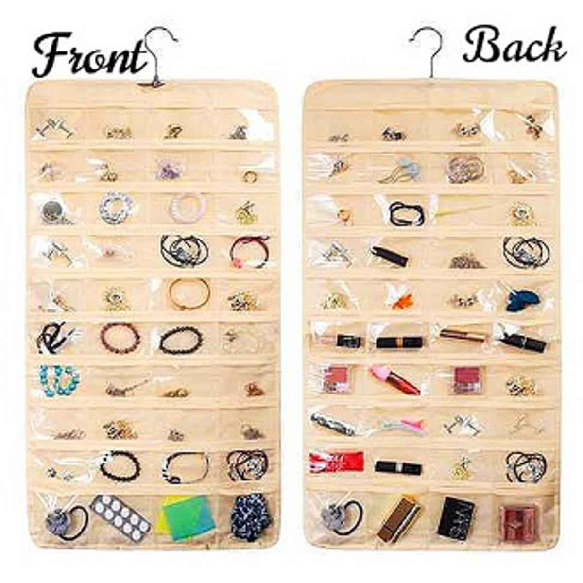 Double-Sided Hanging Jewelry Organizer