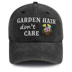 Garden Hair Hat For Men Women, Adjustable Embroidered Wash Cotton Baseball Cap