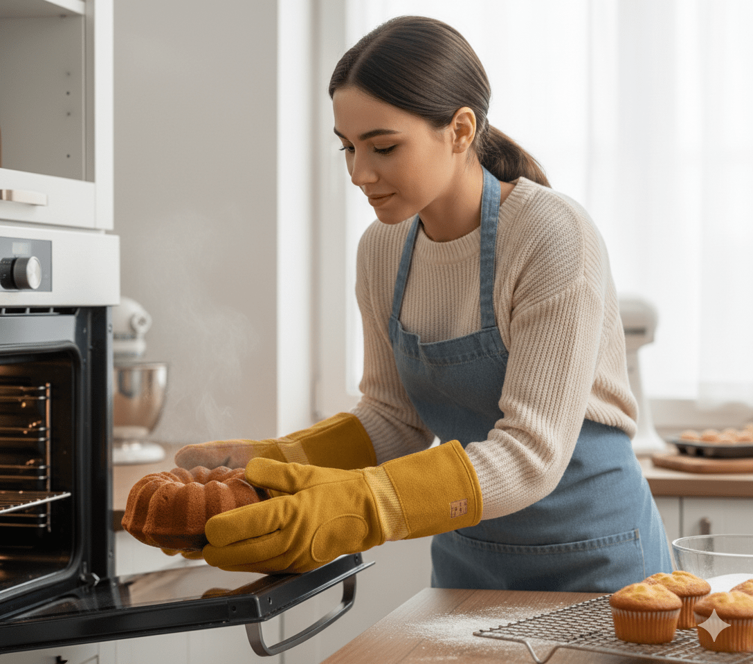 Heat Protective Leather Baking Gloves - Genzzes