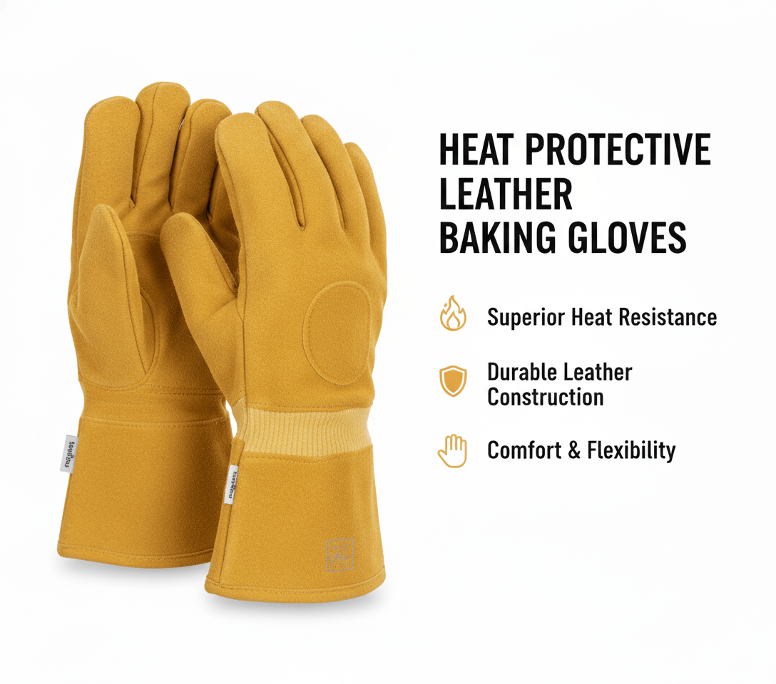 Heat Protective Leather Baking Gloves - Genzzes