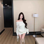 Heavily Embellished With Rhinestones Long-sleeved Pullover Sweater