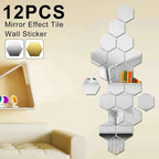 Hexagon Mirror Effect Wall Stickers