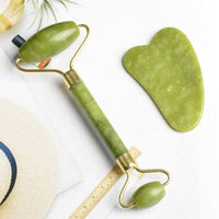 Marble Jade Roller With Gua Sha