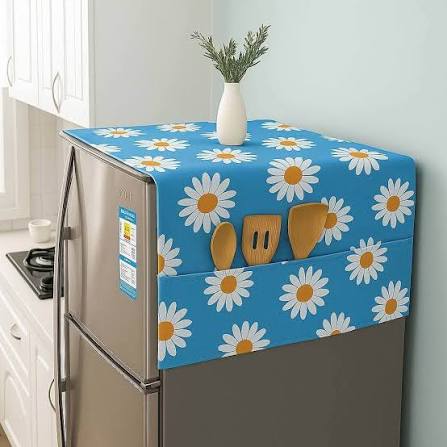 Fridge Flower Top Cover with Pockets