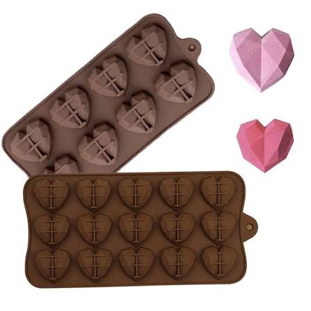 Diamond HeartShape Silicone Reusable Chocolates Mould