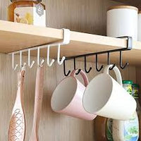 6Iron Hook Under Cabinet Mug Holder Storage Hooks for Shelf, Cup Holder