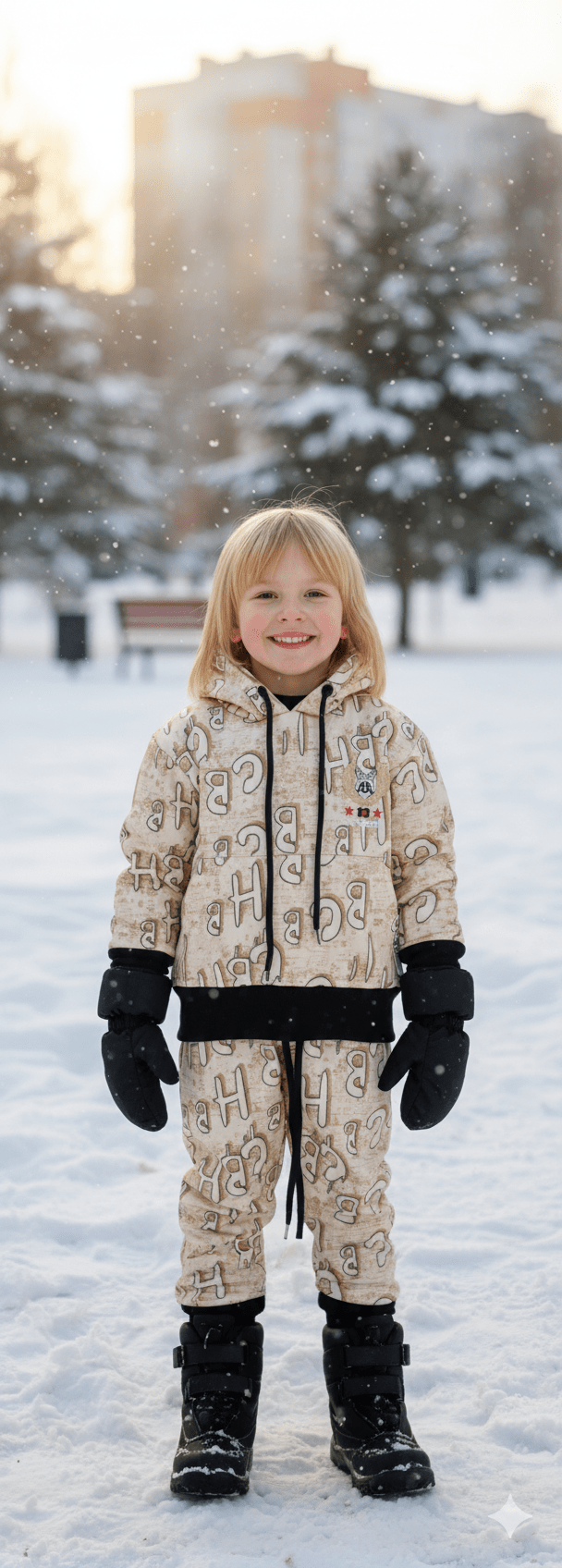 Kids Alphabet Print Hoodie Set - Genzzes