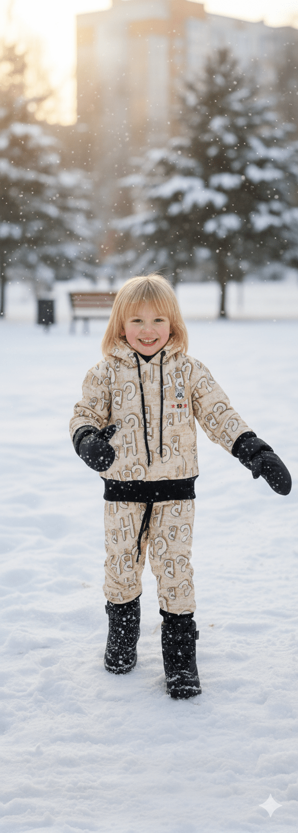 Kids Alphabet Print Hoodie Set - Genzzes