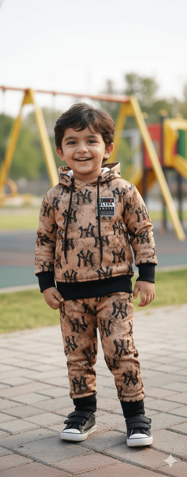 Kids NY Pattern Hoodie & Trouser Set - Genzzes