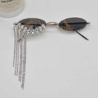 Korean-style Luxury Glamorous Rhinestone-tasseled Sunglasses With A Niche Designer-inspired Look