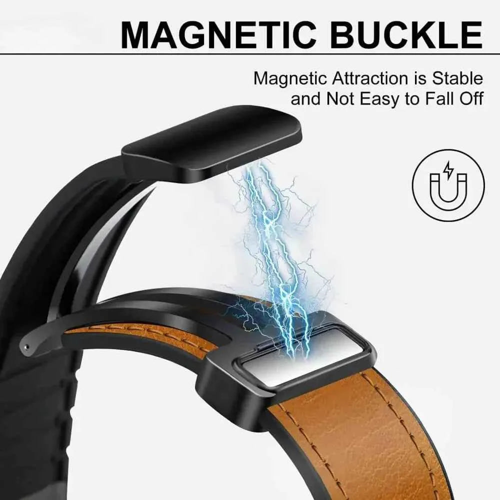 Leather Silicone Magnetic Strap