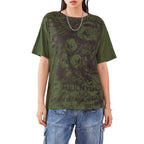 Loose-fitting Short-Sleeve Top With A Unique Print